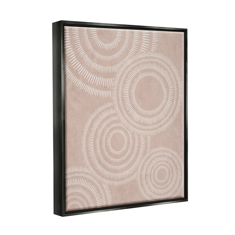 «Boho Circles Beige Motif Floater» par JJ Design House LLC, Cadre flottant noir de jais, H 21 po x l 17 po x P 1,7 po