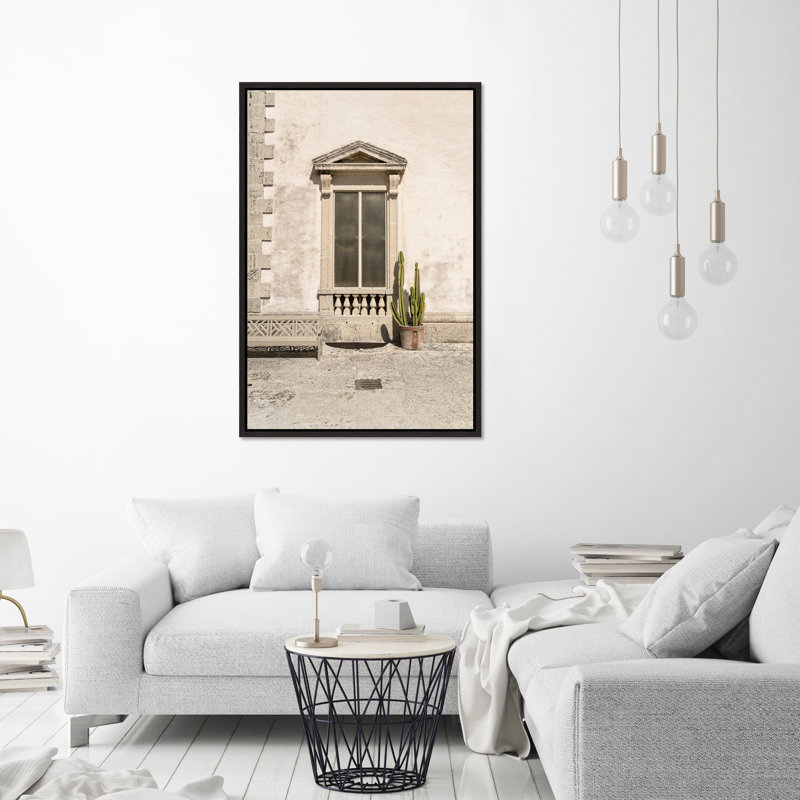 «Cactus Window» par Adam Mowery - Photographie à cadre flottant sur toile, H 46,75 po x l 31,75 po, Image au gel brossé