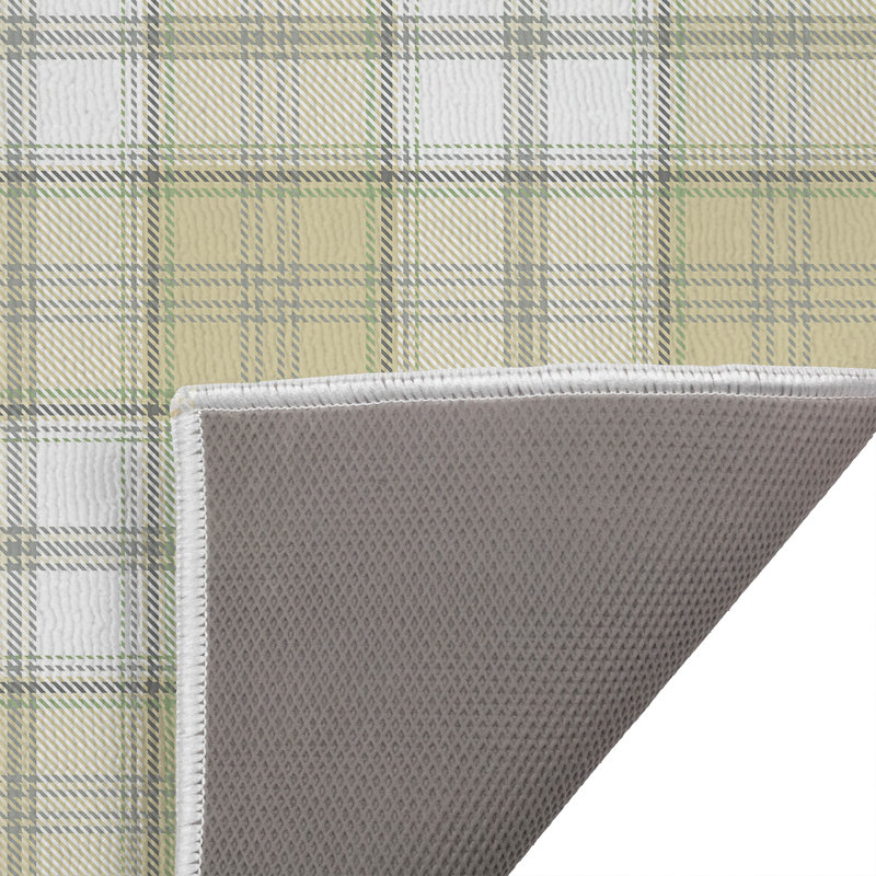 Bully Plaid Outdoor Doormat, 17" W x 24" L, Yellow