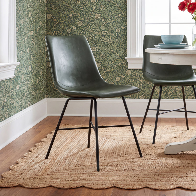 Bela Vegan Leather Dining Chair, Ivy Green Performance Faux Leather