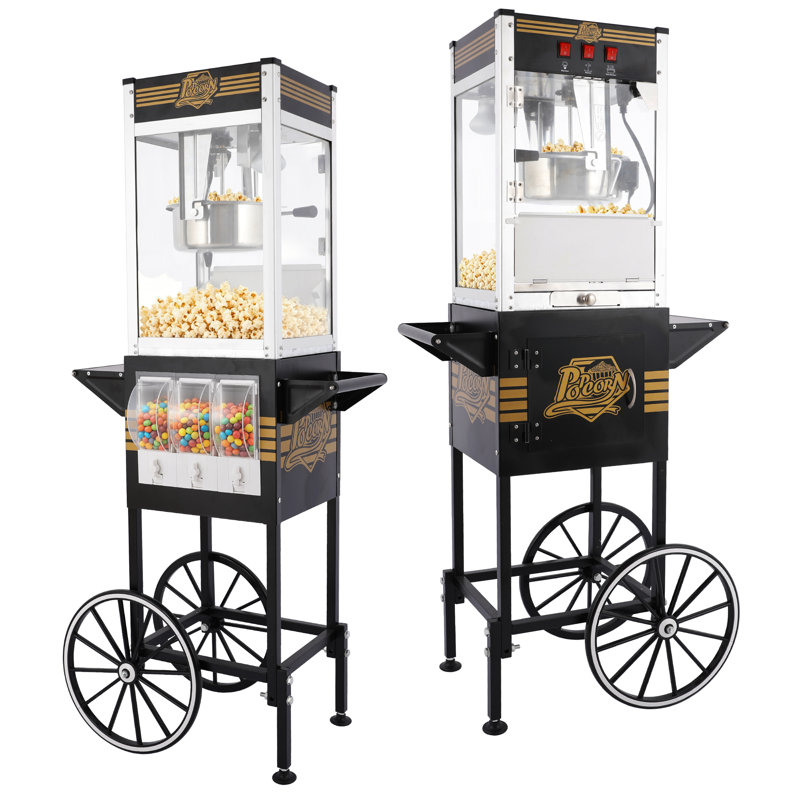 Machine à maïs soufflé 12 onces avec distributeur de bonbons, machine à maïs soufflé multifonctionnelle pour les réunions de famille et les fêtes