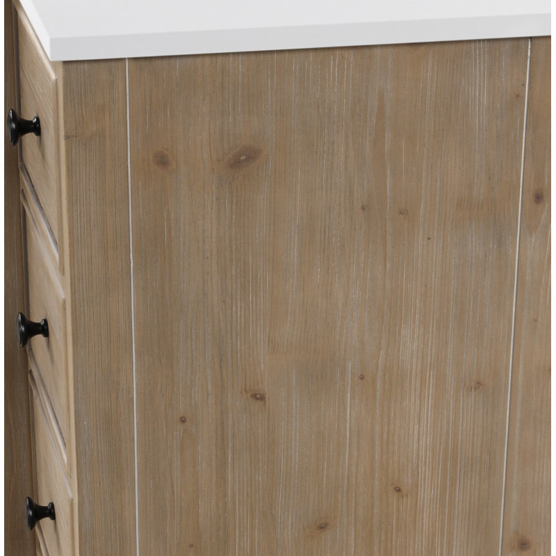 Claire 48'' Single Bathroom Vanity with Top, White Engineered Stone