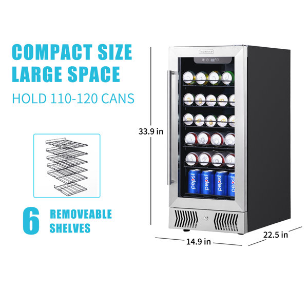 beverage fridge sizes