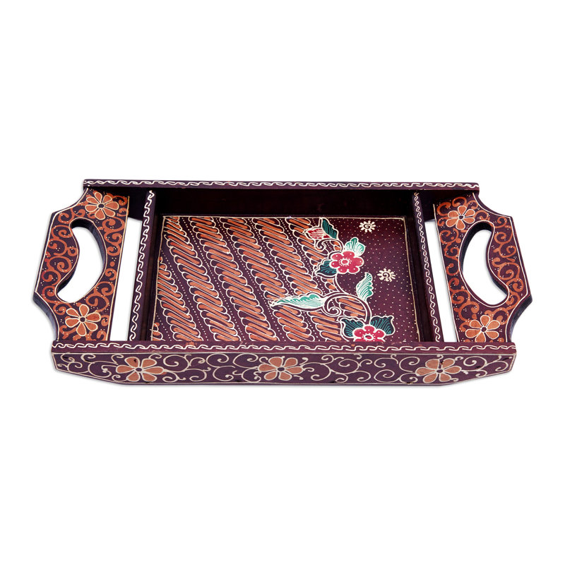 Bungalow Rose Handmade Summer In Java Wood Tray