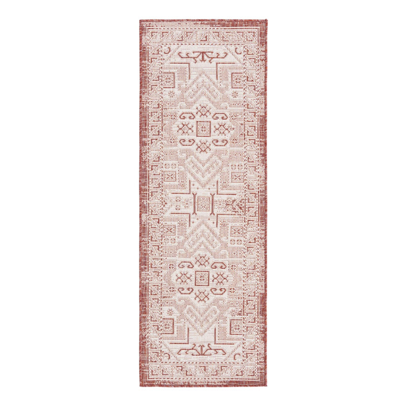 Tapis intérieur / extérieur bleu Allexis Southwestern, Tapis de couloir 2 pi x 6 pi