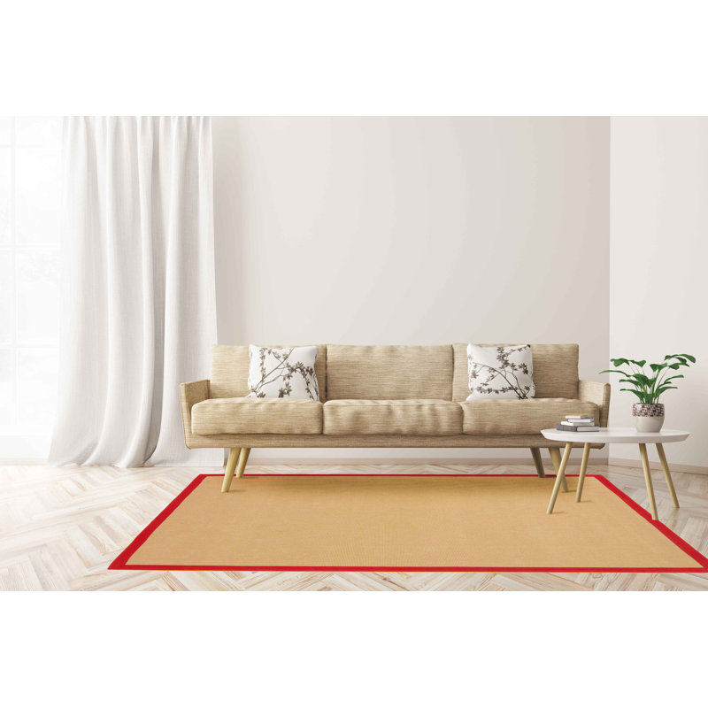 Sisal Hand Woven Red Rug, Rectangle 140 x 200cm