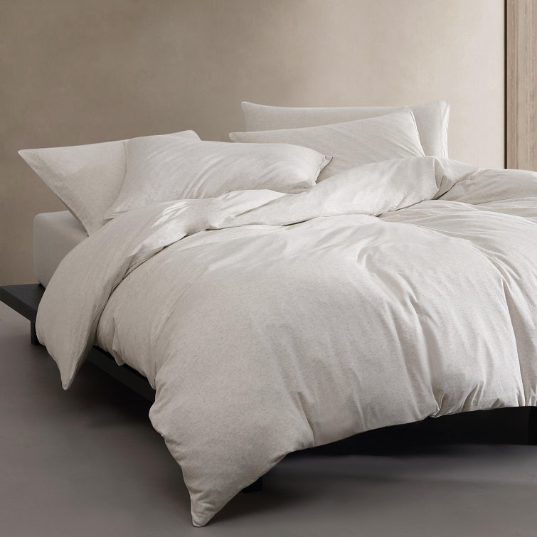 Calvin Klein Modern Cotton Melange Jersey Solid Reversible 3 Piece Comforter Set