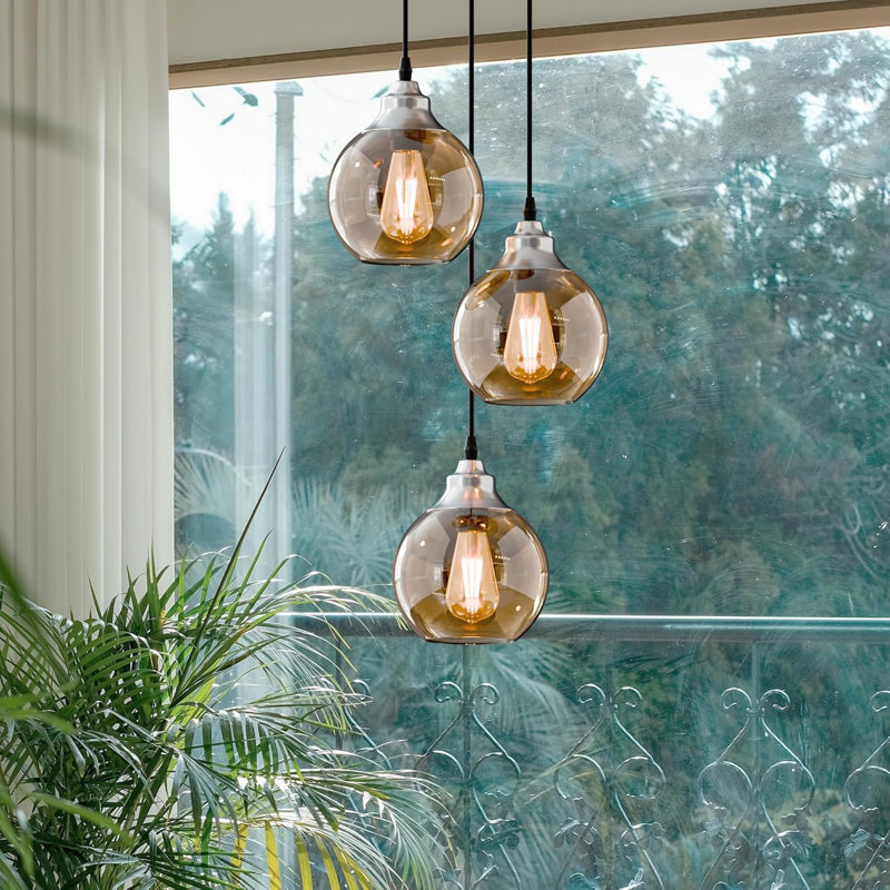Annesa 3-Light Satin Nickel Pendant – A Modern Industrial Ceiling Light Adjustable for Kitchen Islands and Dining Areas., Yes