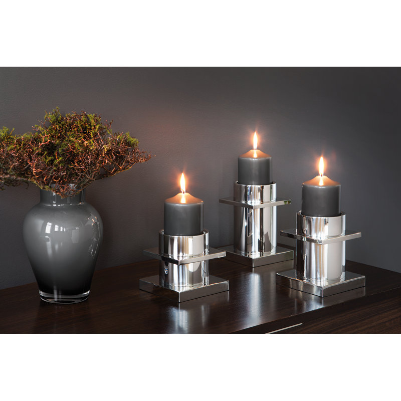 Memphis Stainless Steel Tabletop Votive Holder, 15cm H x 13cm W x 13cm D