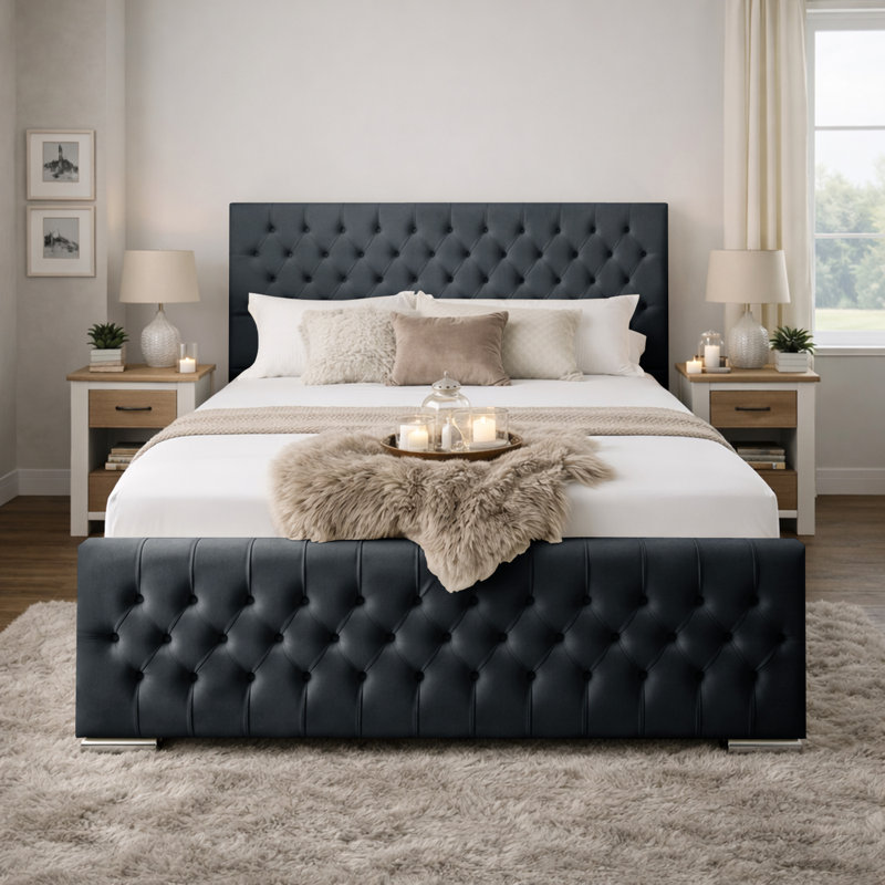 Kensington Upholstered Bed Frame, Steel, Small Double (4')