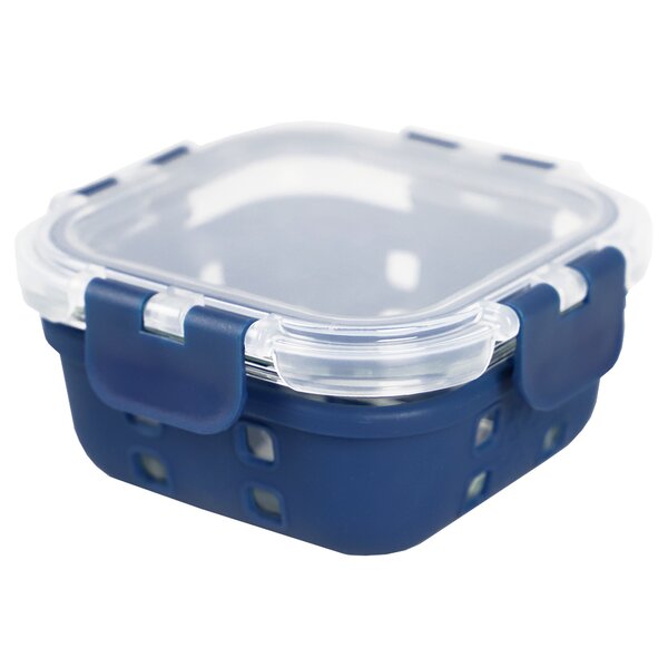 Clear & Indigo Glass Food Storage Container, (51 oz.)