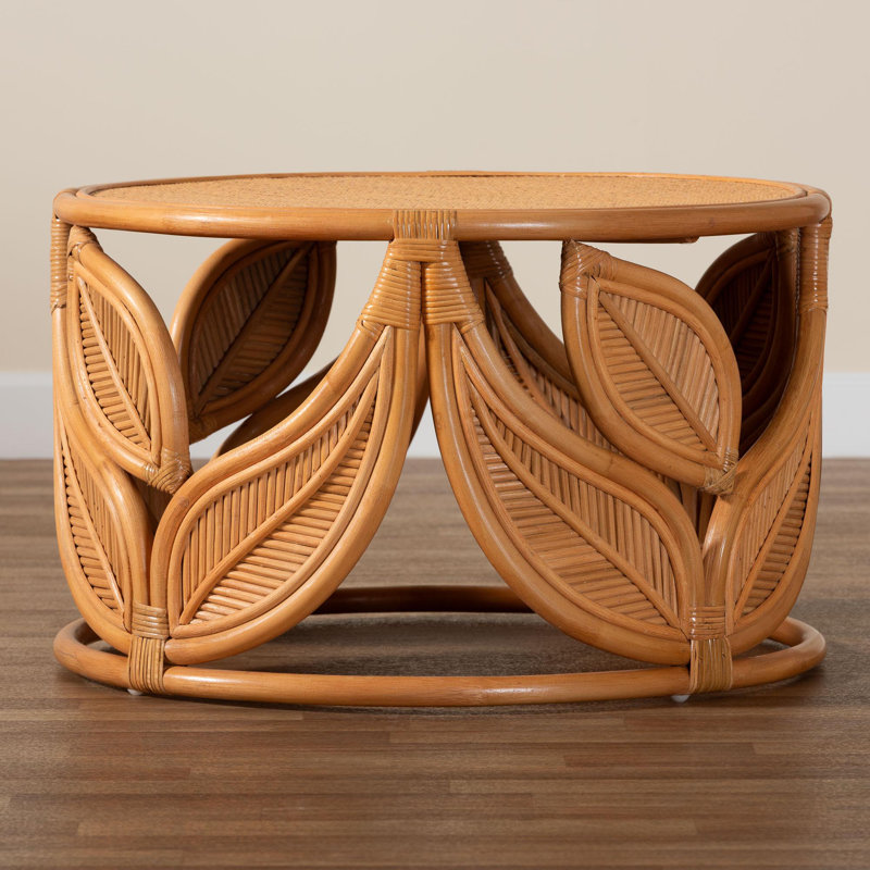 Raflesia Light Honey Round Rattan Bohemian Coffee Table