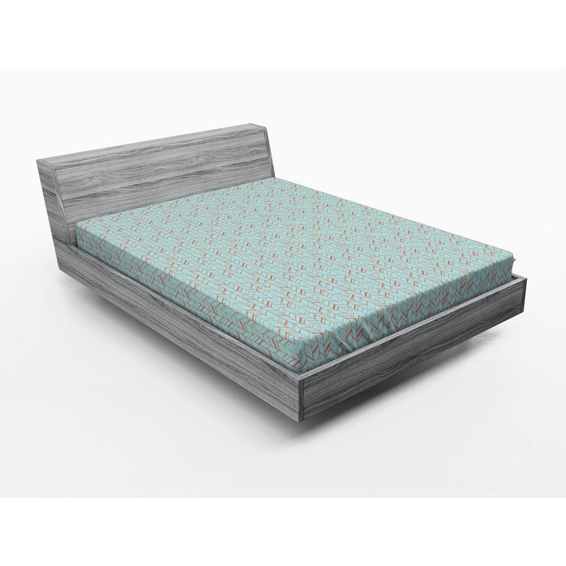 Microfiber Geometric Fitted Sheet, Queen Fitted Sheet