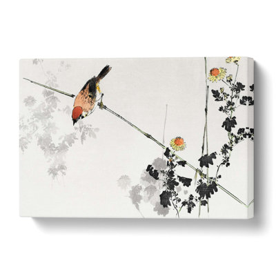 Japanese Swallow Bird by Watanabe Seitei - Wrapped Canvas Painting