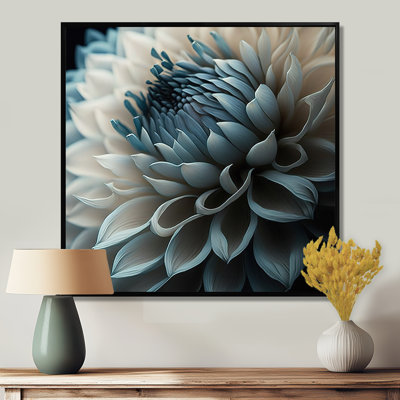 Blue And White Dahlia Flowers II - Dahlia Wall Art