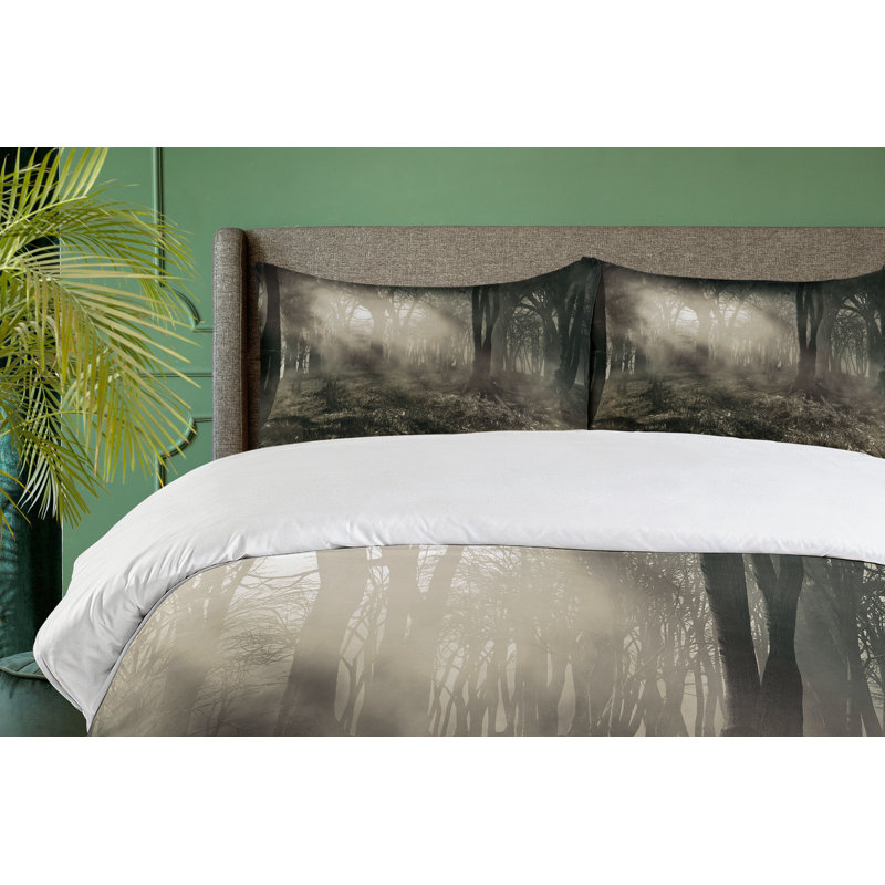 Rustic Polyester Floral Duvet Cover, King Duvet Cover + 2 Shams