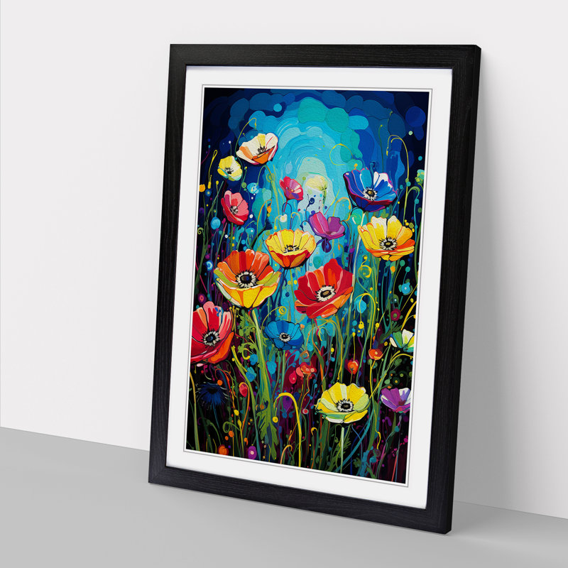Wildflowers Pop - Framed Print, Black, 64cm H x 46cm W x 2cm D