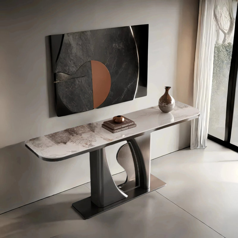 Luxury Entry way Console, 33.5" H x 59.1" W x 13.8" D, White