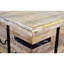 Table basse à plateau relevable en bois Mango avec incrustations en métal