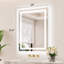 Miroir de salle de bain avant et arrière en verre trempé avec éclairage à DEL-1510304813