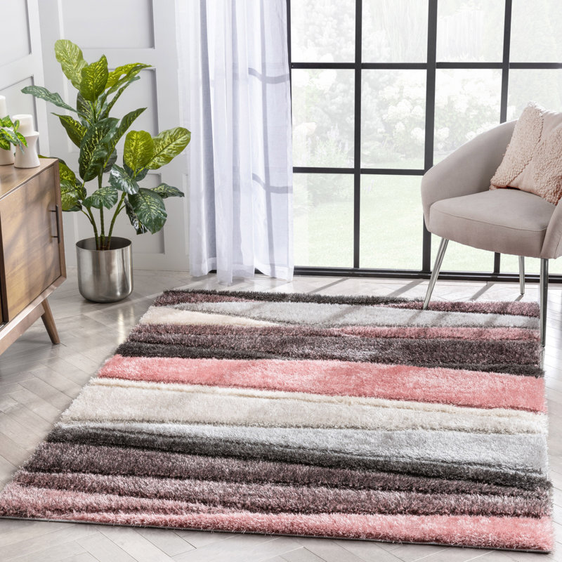 San Francisco Geometric Shag Area Rug, Rectangle 120 x 160cm