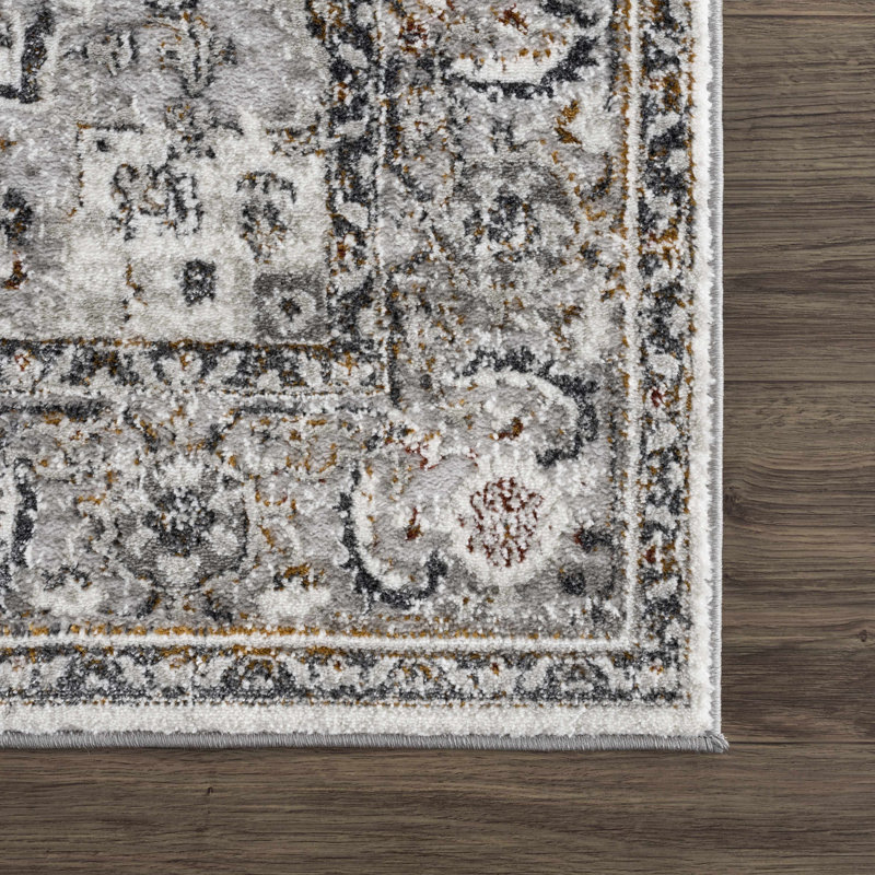 Haneca Abstract Design Modern Gray/Beige Area Rug, Rectangle 2' x 3'