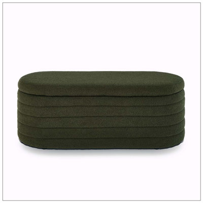 Modern Oval Storage Ottoman Bench