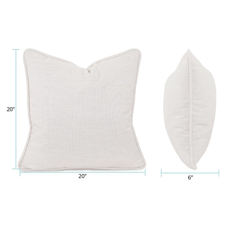Coussin d'extérieur Driftwood - Poly Insert, Carré H 20 po x l 20 po, Crème, crème