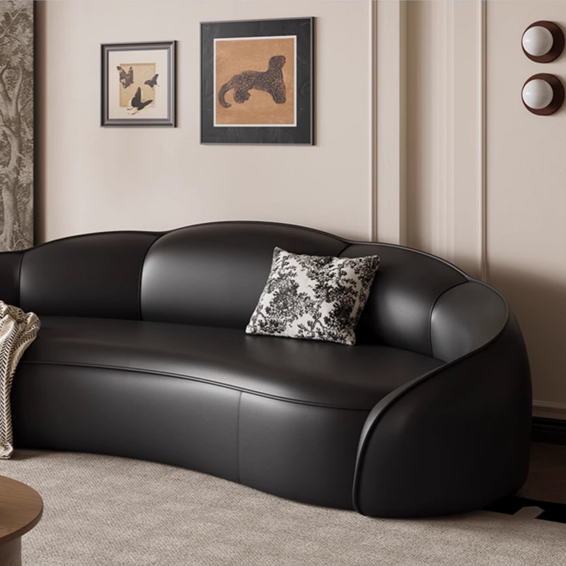 Canapé noir moderne de luxe simple et lumineux