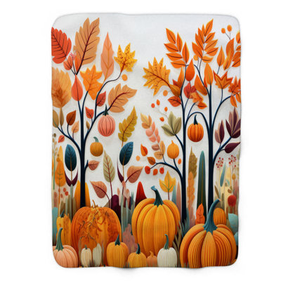 Couverture d'automne - 1 pièce Sherpa Premium