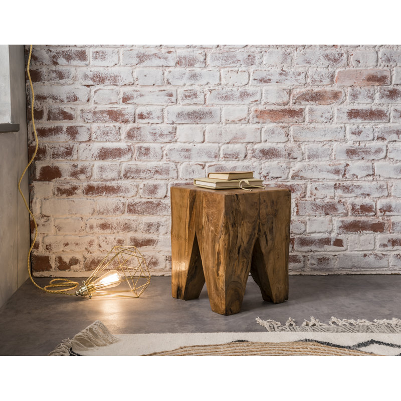 Gouldin Solid Wood Accent Stool, Natural