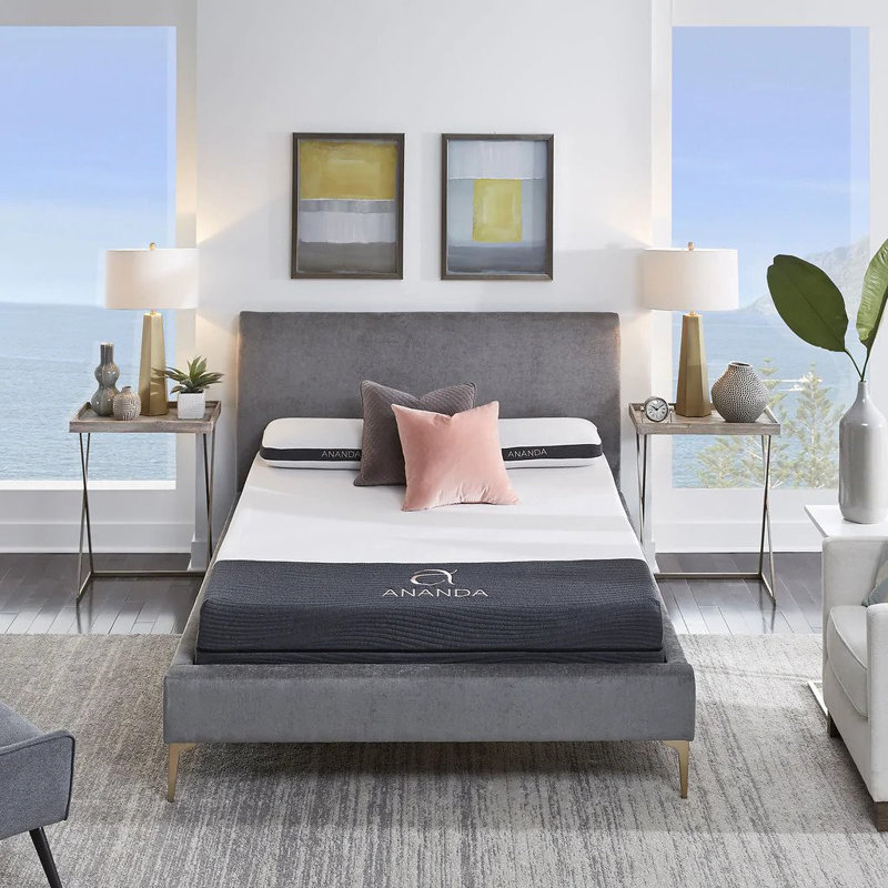 Matelas en mousse viscoélastique gélifiée 12 po avec fermeture à glissière, housse amovible et lavable, respirant, Complète