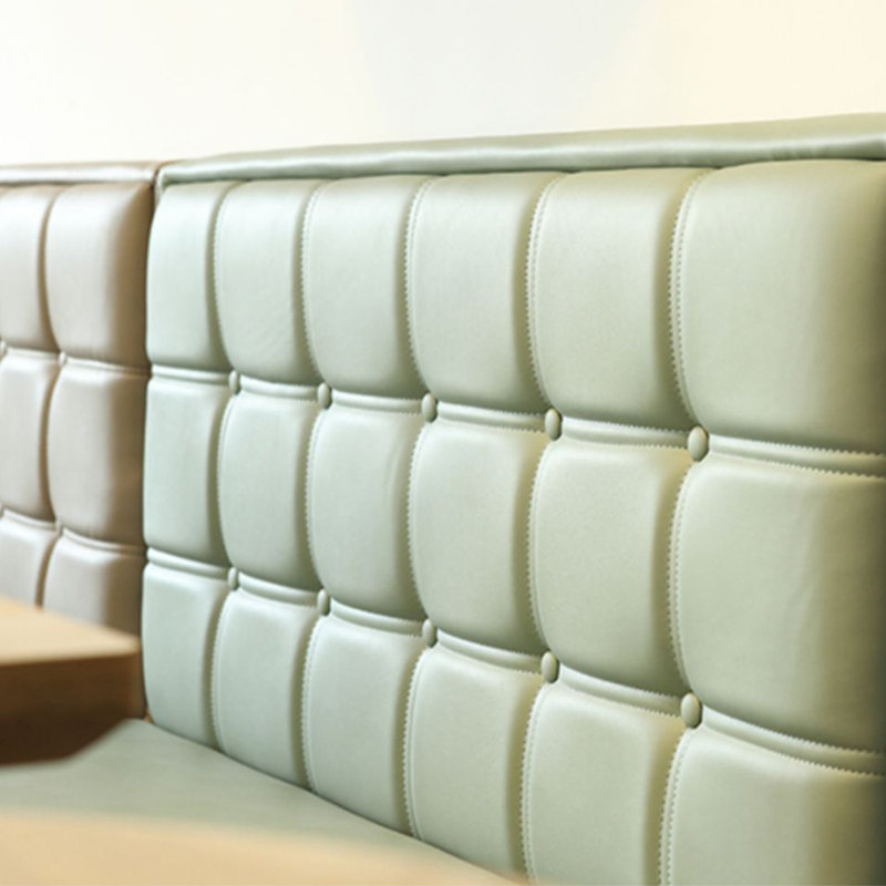 Banc rembourré en similicuir, Vert clair