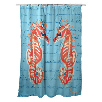 Rideau de douche simple hippocampe Bosco
