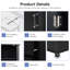 Armoire de rangement de 61,4 po de hauteur, armoire de rangement autoportante avec deux tiroirs et tablette réglable, panneau de fibres à densité moyenne avec finition peinte, noir