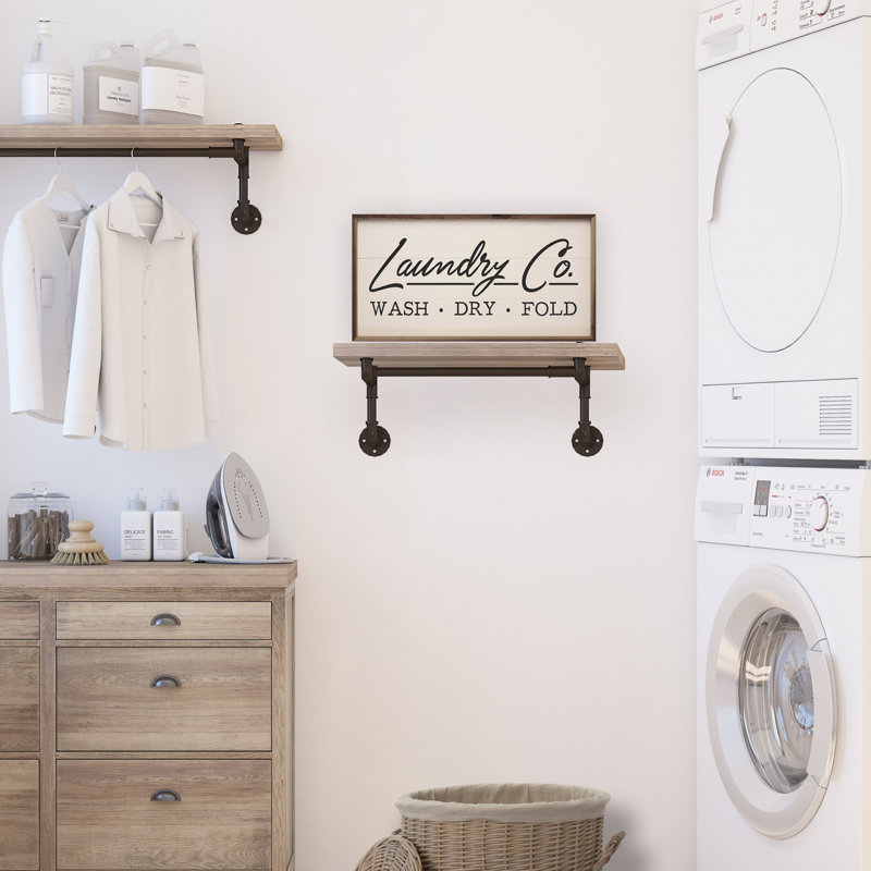 Laundry Co Wash Dry Fold White, 8" H x 16" W