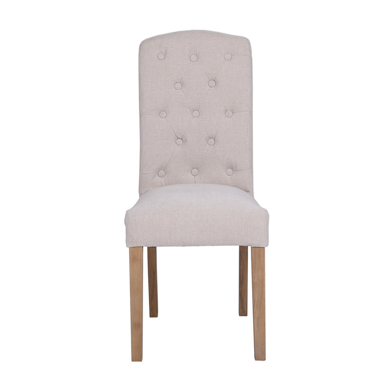 Preston Botton Back Dining Chair, Natural, Natural, 6