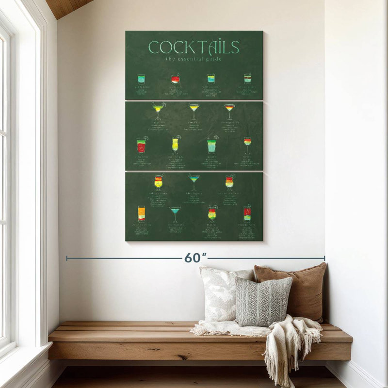 Yarlin Cocktails Chart, 50" H x 32" W