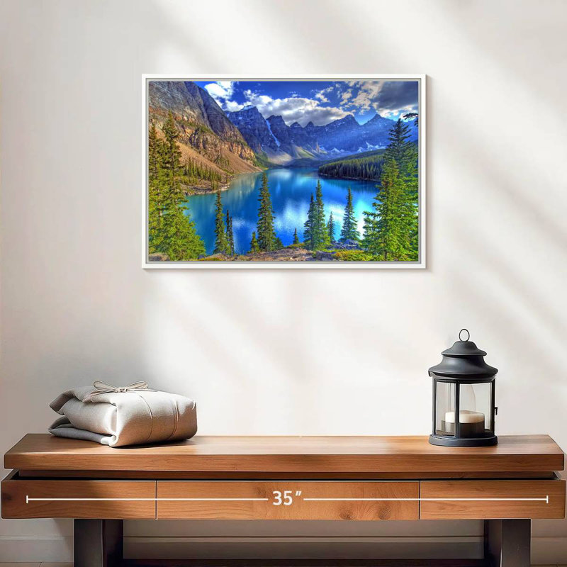 Lac Banff, Cadre flottant blanc, 19 po x 13 po