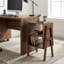 Ensemble de 2 tables de chevet empilables modernes en bois brun noyer-1733300068