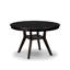L'ensemble de table de cuisine 5 pièces comprend une table ronde et 4 chaises en polyester texturé brun avec dossier haut, finition noire sablée.-1176010101-1188876703