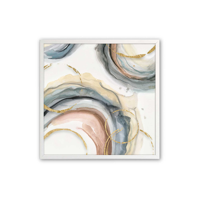 Golden Echoes v2, impression, Cadre blanc opaque, H 20 po x l 20 po x P 1,25 po