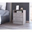 Table de chevet compacte Eter avec deux tiroirs et une tablette, rangement de chevet minimaliste-1731269807