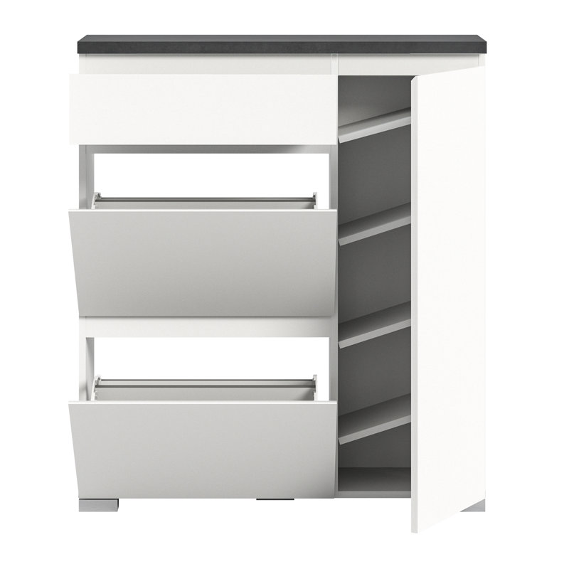 Shoelove Shoe Cabinet, Black/White