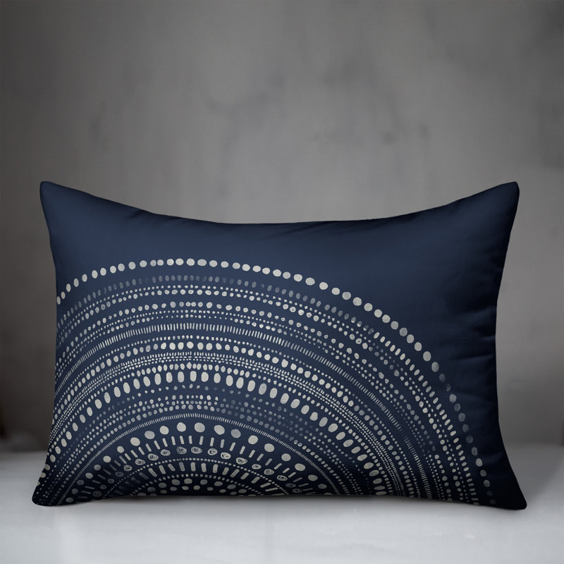 Outdoor Reversible Throw Pillow, Blue, Geometric 2