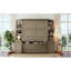 Grand lit escamotable avec bureau, MDF gris, bureau à domicile moderne