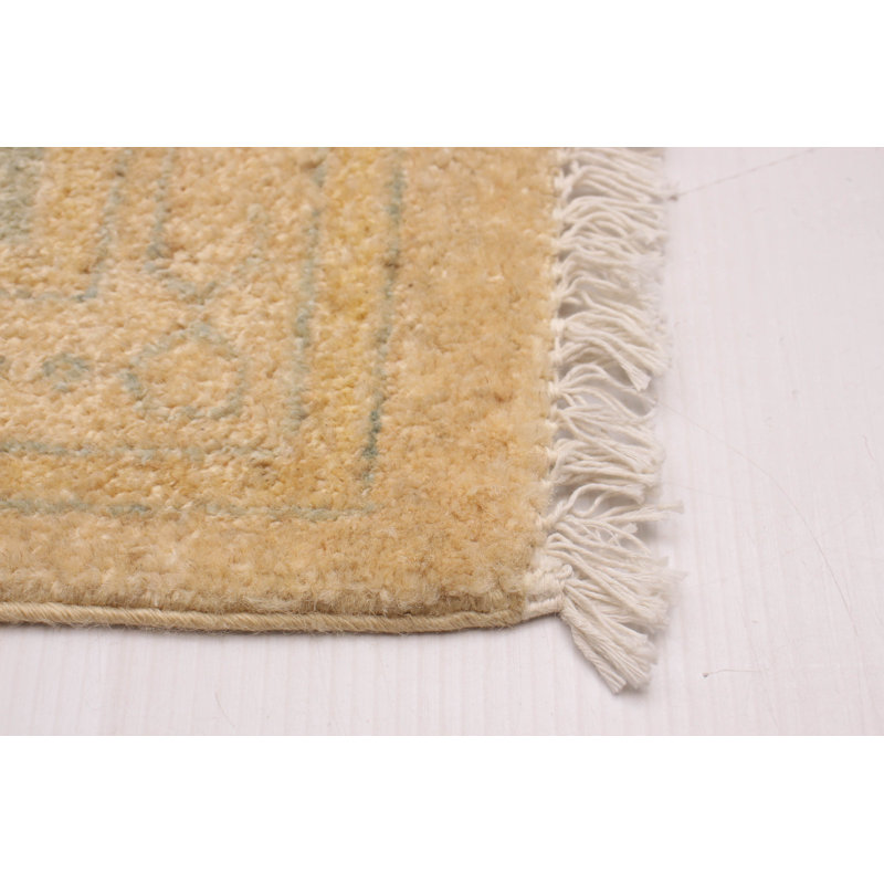 Tapis ivoire en laine unique de 5 pi x 7 pi 10 po Samarinda