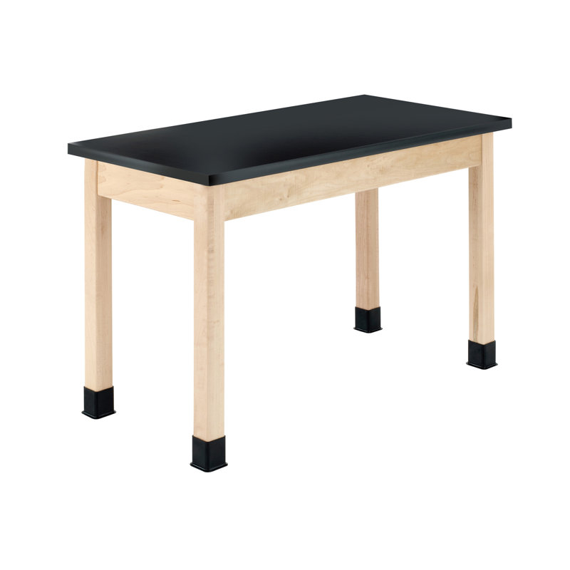 Série de tables à tablier PerpetuLab, Stratifié noir / érable Chemguard noir, H 36 po x L 48 po x l 24 po