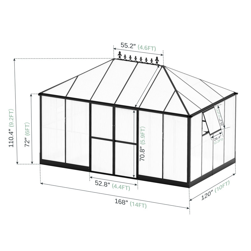 Grower’s Haven 9.5' W x 14' D Lean-to Greenhouse