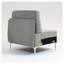 Module de coin pour canapé d'angle en velours côtelé - Élément central de canapé en tissu gris pour agencement personnalisé de salon